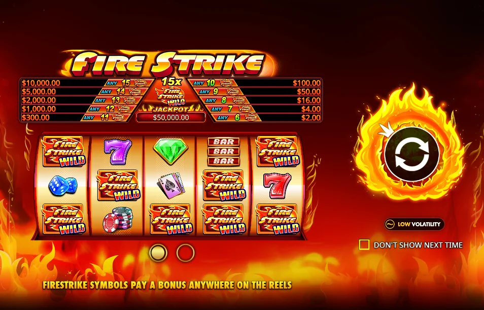 Fire Strike slot game screenshot
