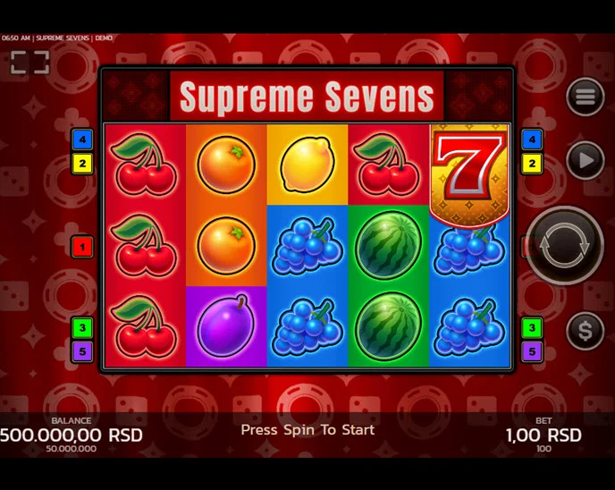 Supreme Sevens Demo and Free Play