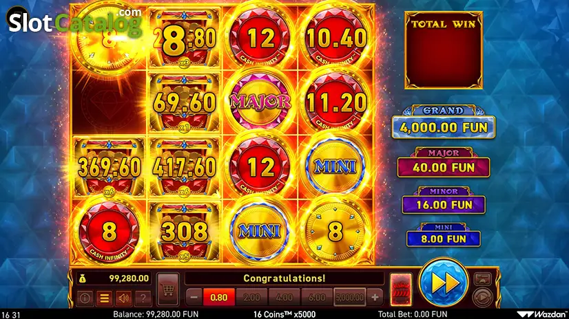 16 Coins x5000 Love the Jackpot Slot slot game screenshot