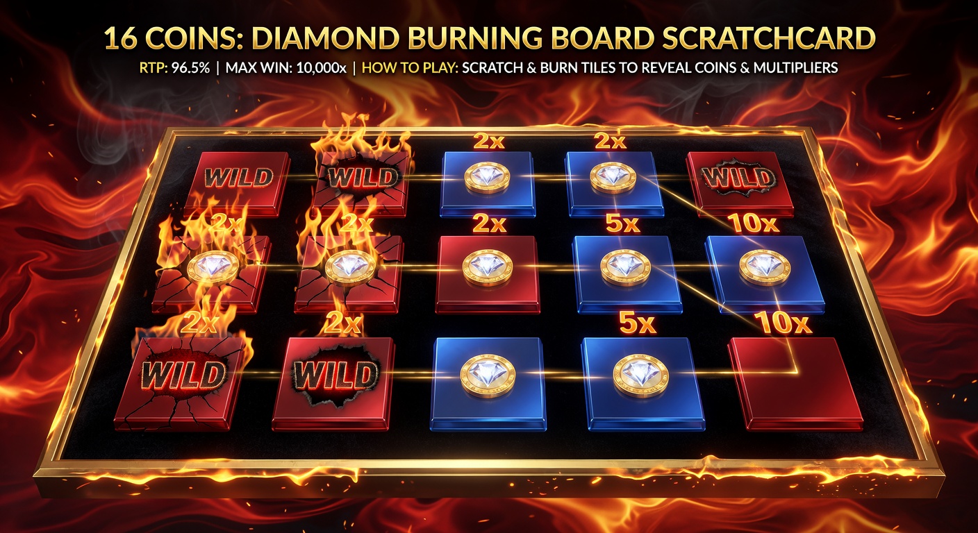 16 Coins: Diamond Burning Board Scratchcard