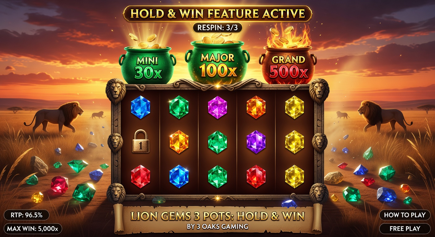 Lion Gems 3 Pots: Hold and Win Slot Demo — Honest Review, RTP & Volatility