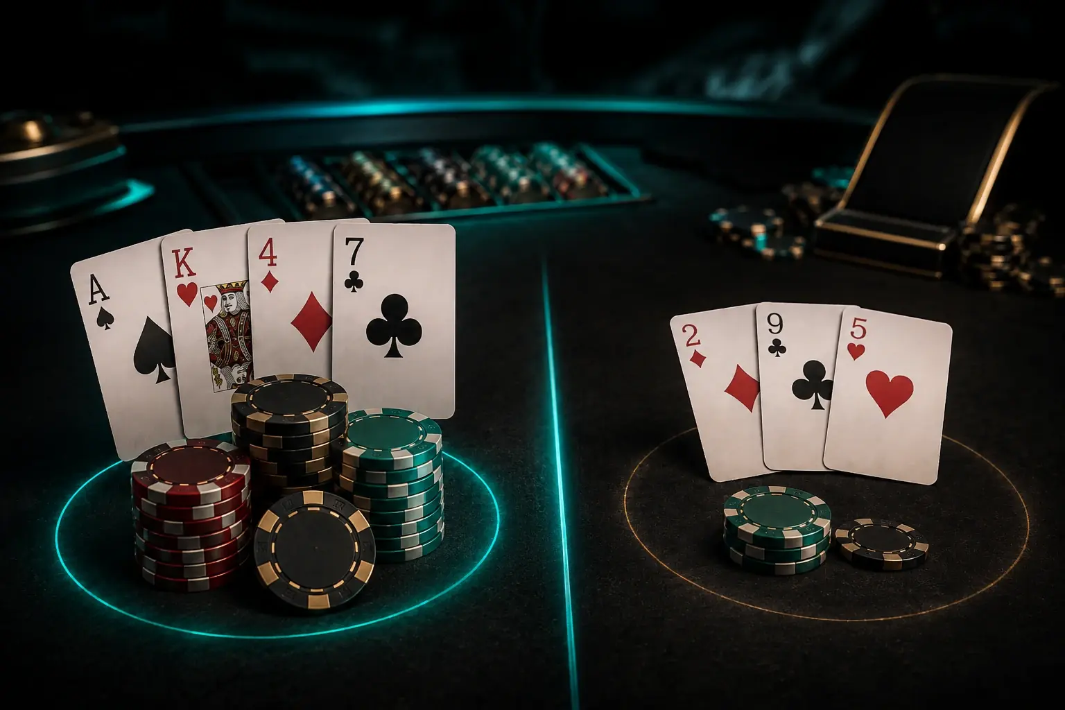 AK47 wild-card hand compared with a low Muflis Teen Patti hand