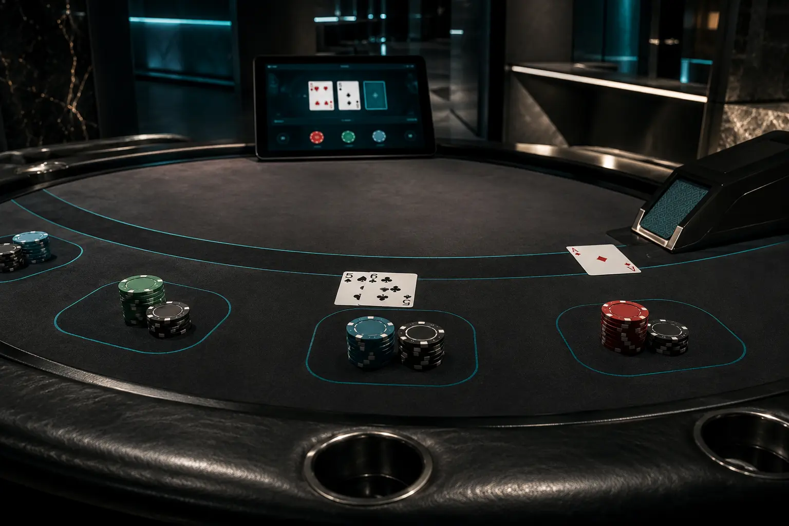 Premium online blackjack table with different bets and digital interface