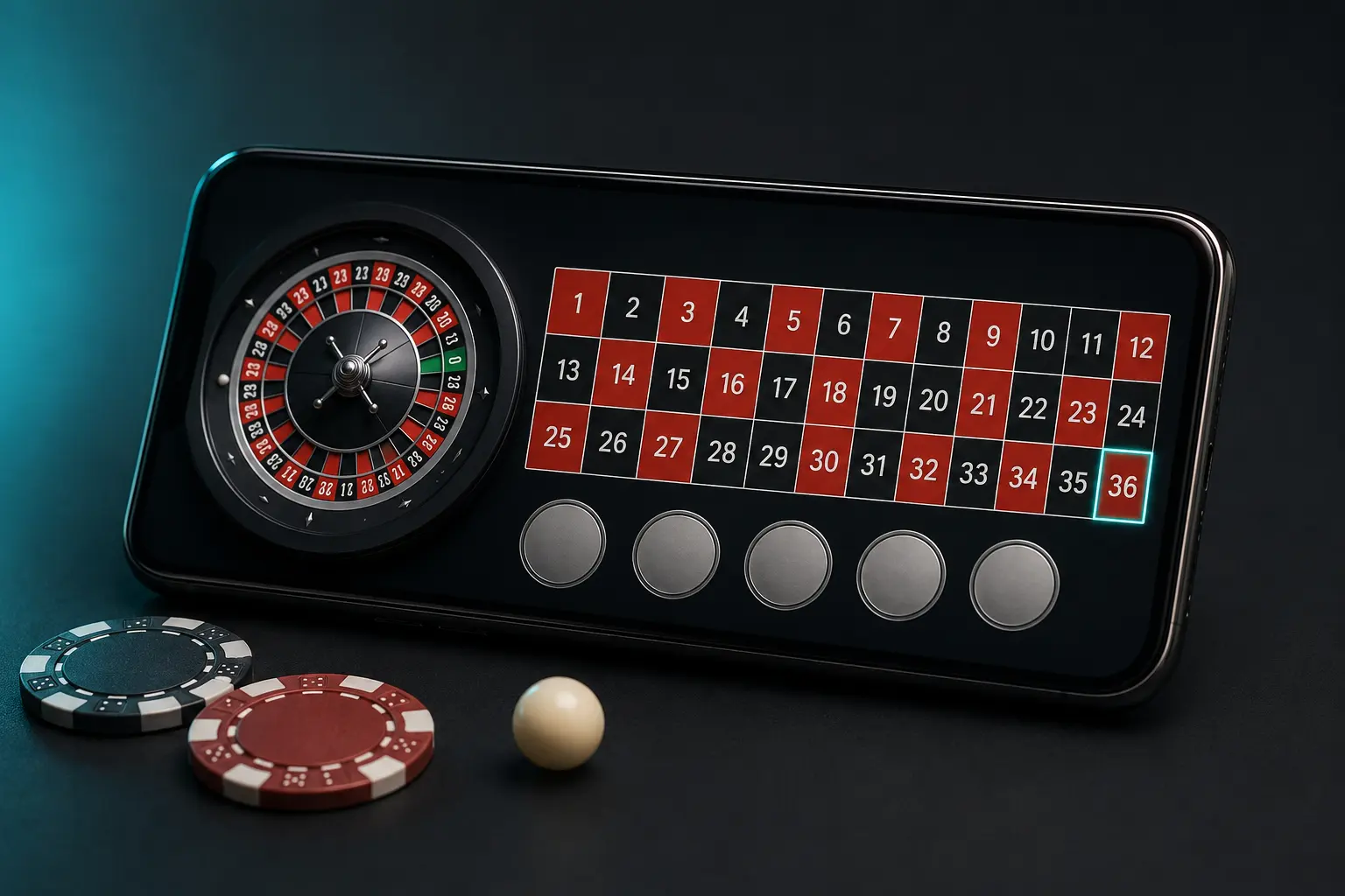 Online roulette interface highlighting the number 36