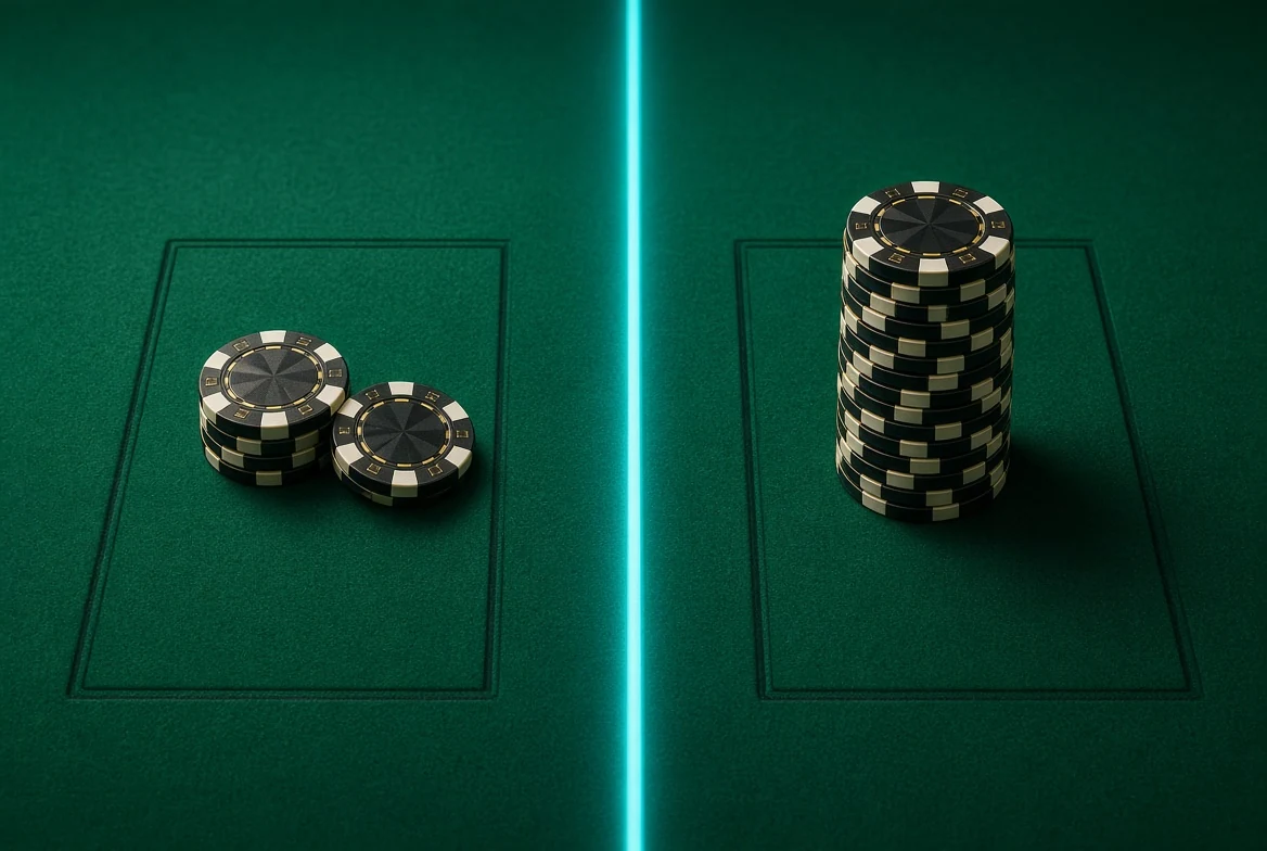 Small stake compared with a larger stake