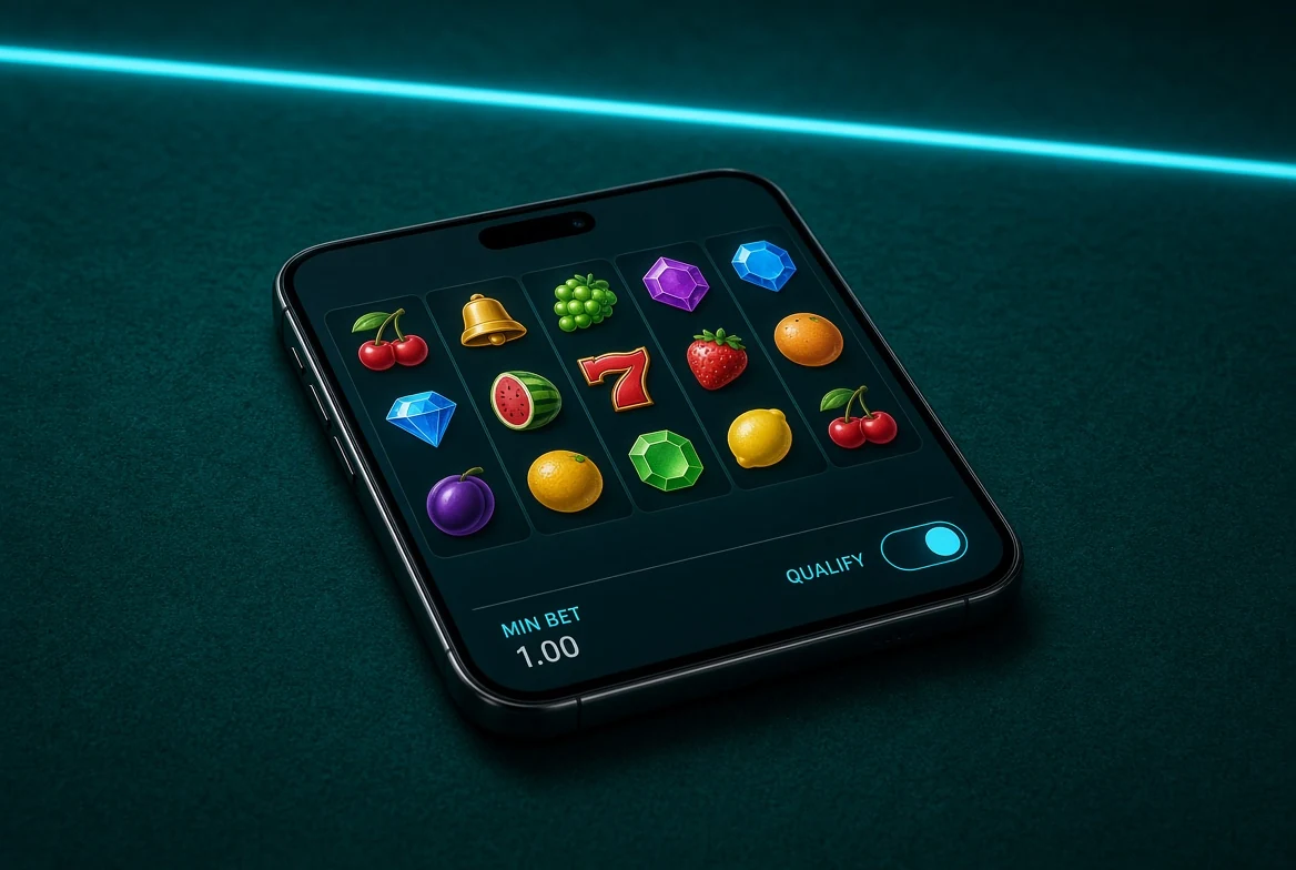 Qualifying minimum bet on a mobile slot