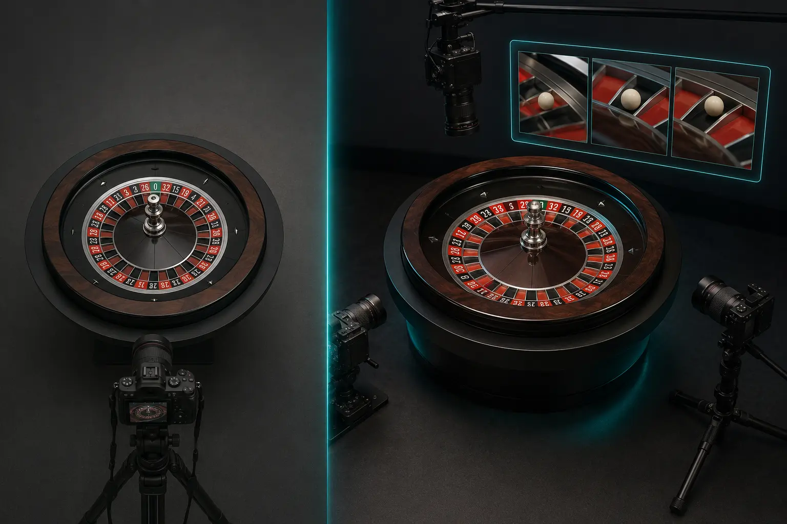 Single-camera live roulette compared with immersive multi-camera coverage