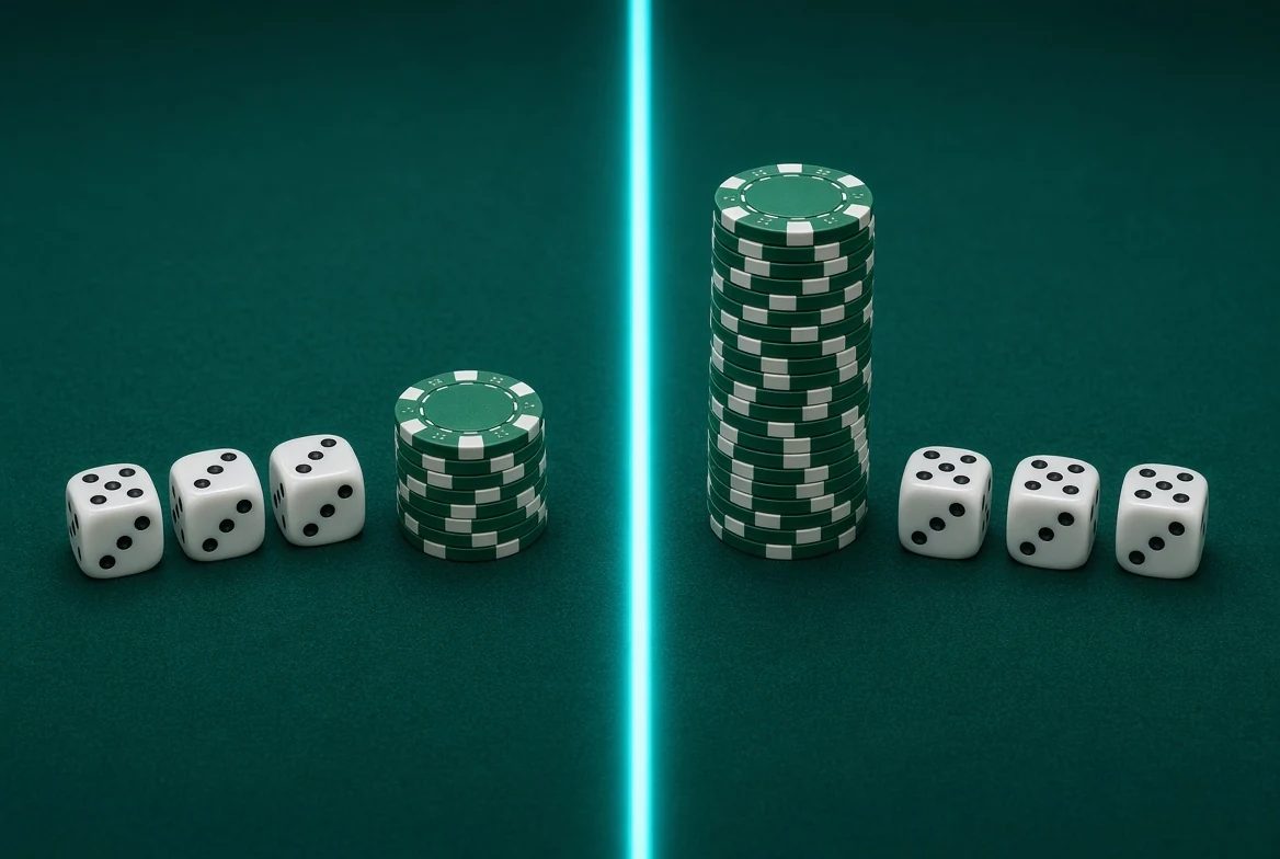 Common middle totals versus a rare high-paying total