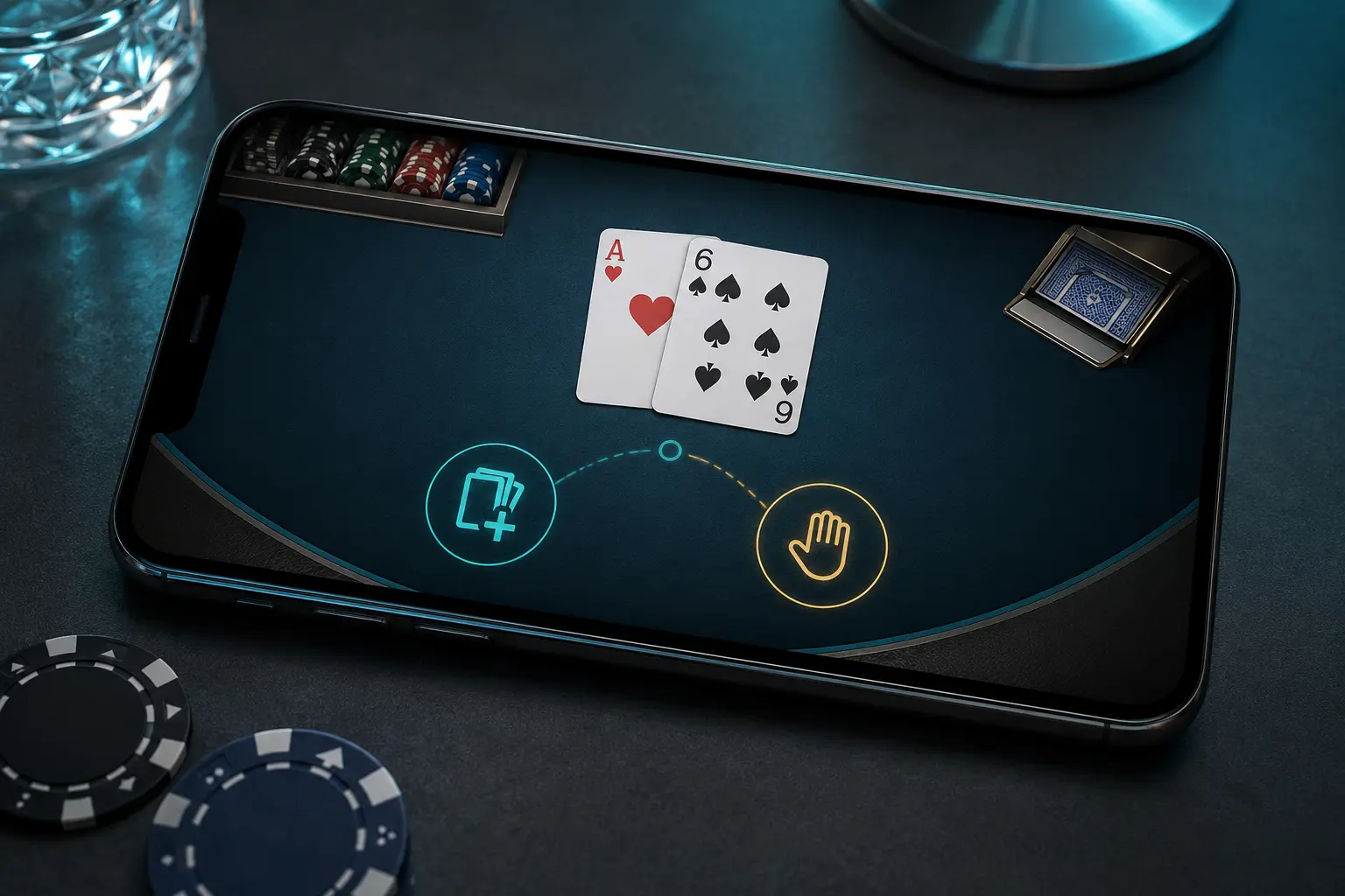 Soft 17 dealer hand displayed in an online blackjack interface
