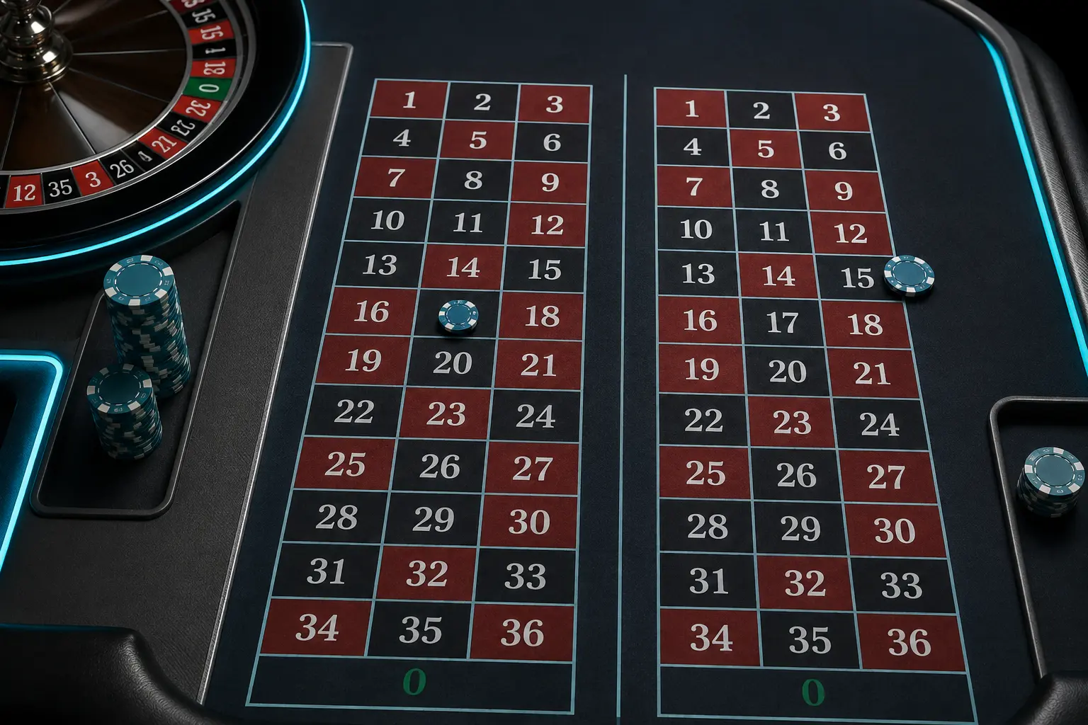 Single-number and three-number inside roulette bet comparison