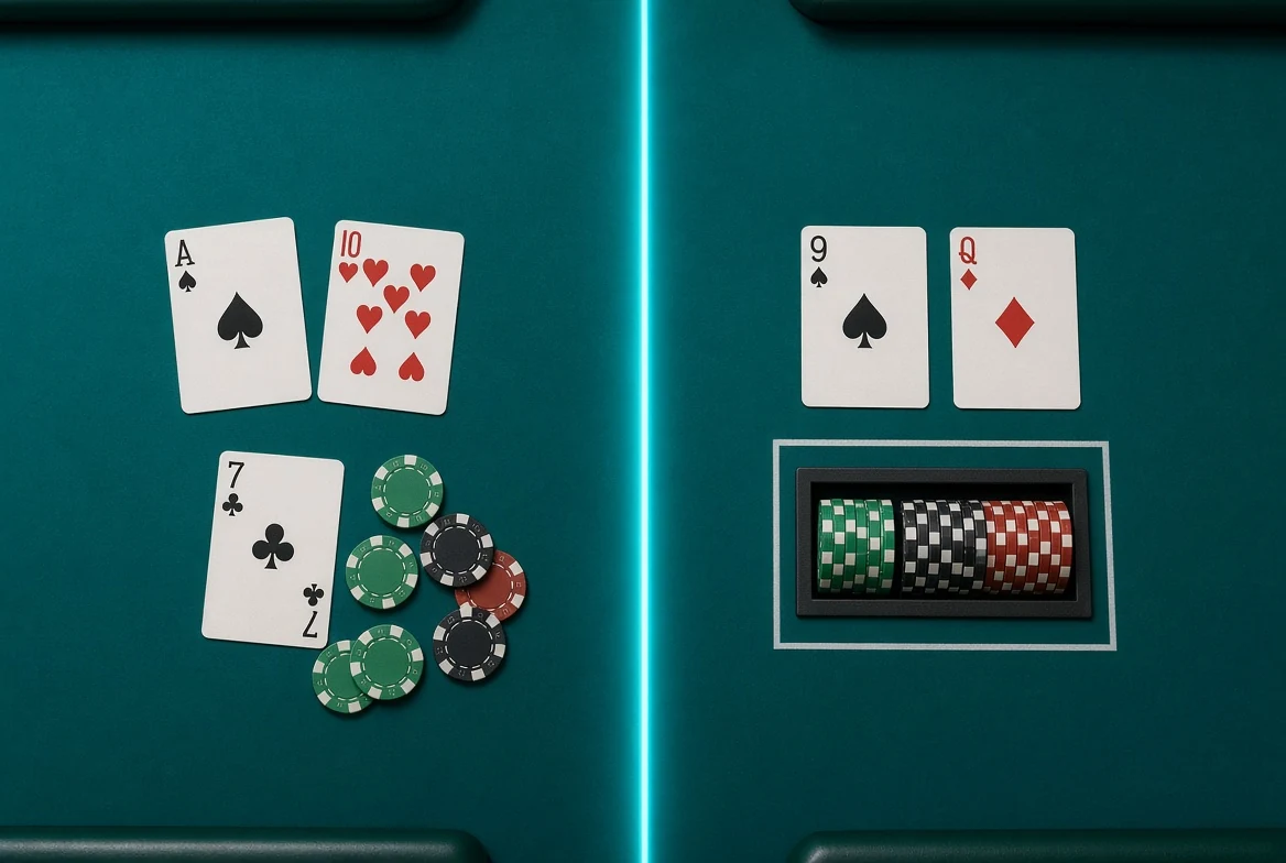 Hit hand compared with a stand
