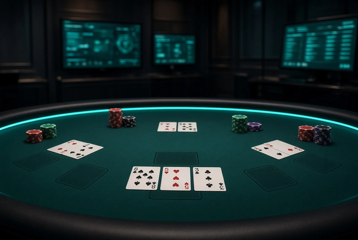 Wide blackjack table after a hit