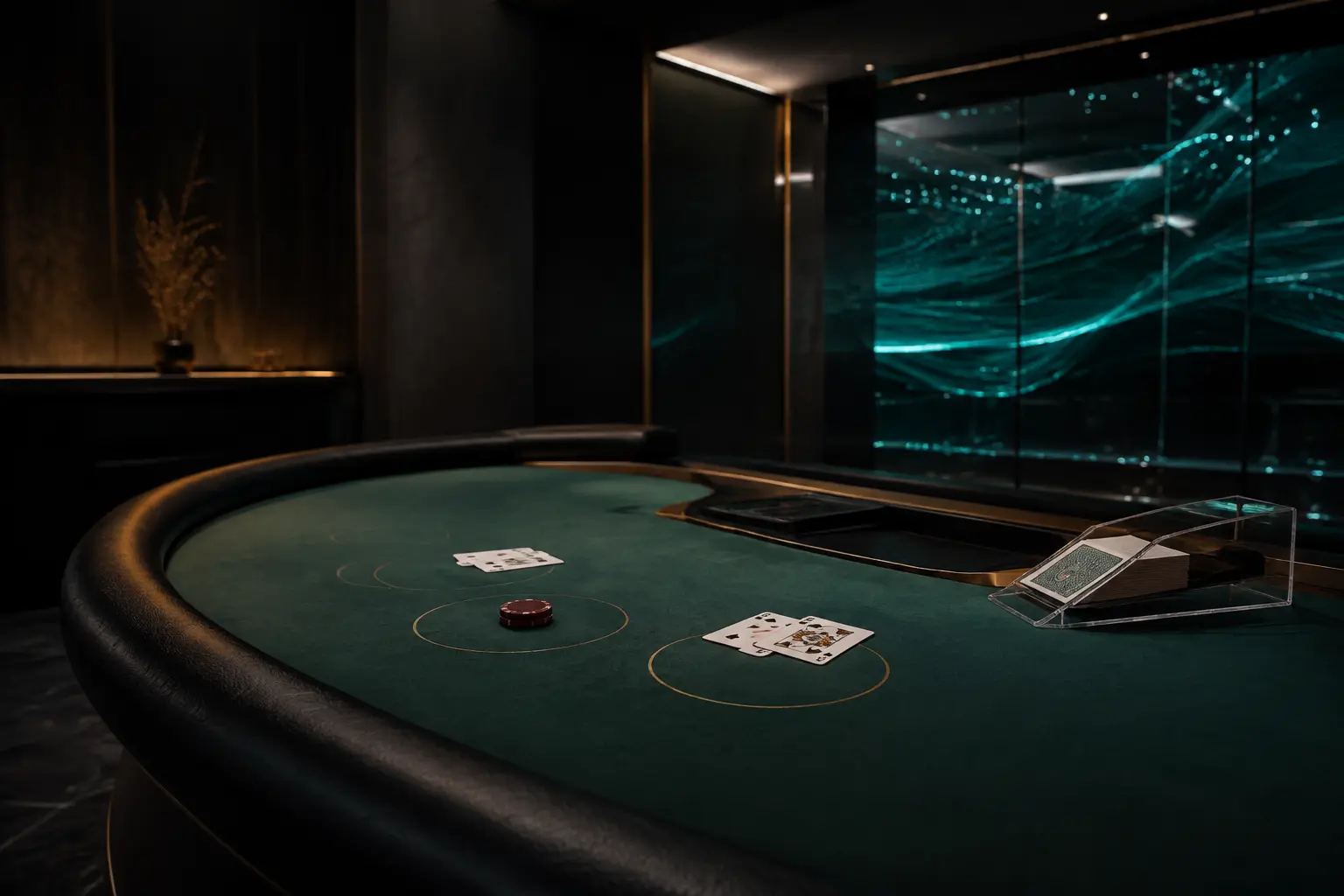 Wide premium blackjack table with equal hands and an unchanged wager