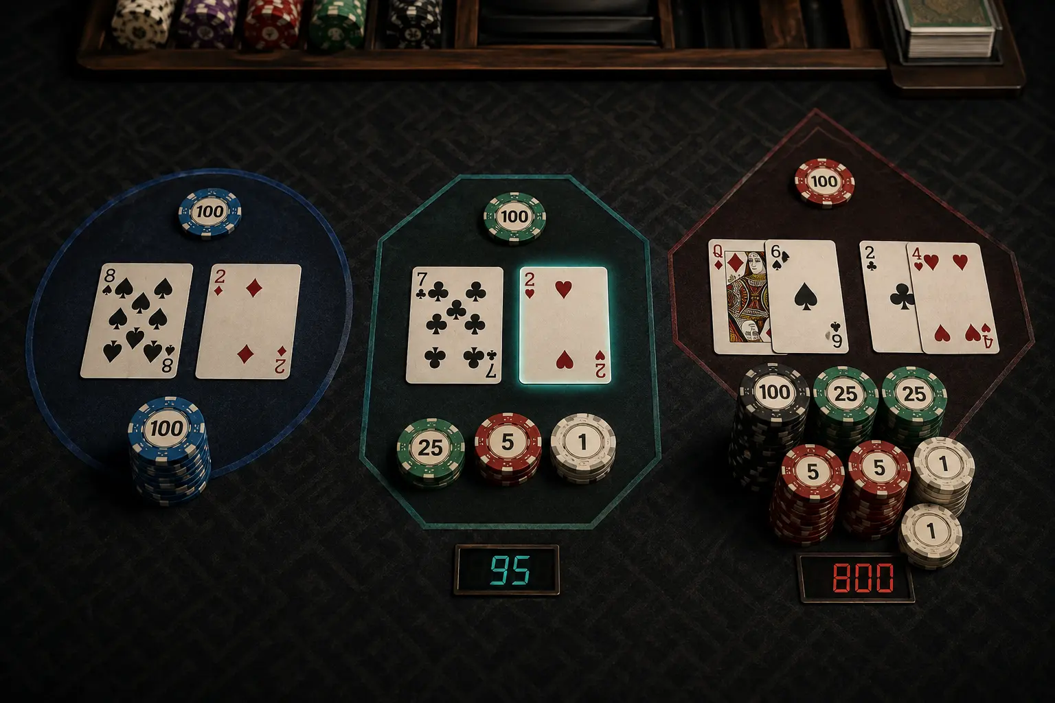 Comparison of baccarat bet returns using numbered casino chips