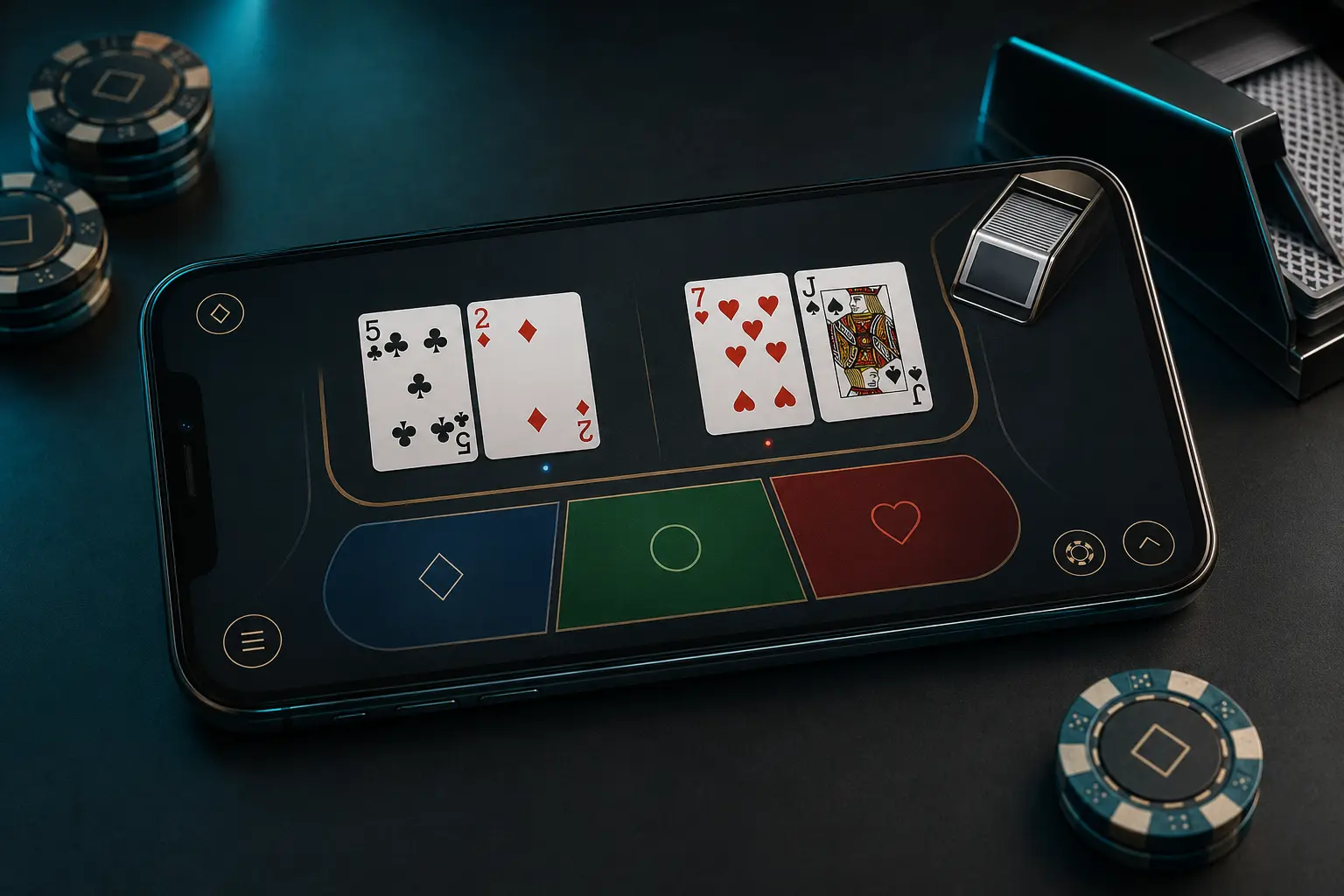Mini baccarat game displayed on a mobile phone