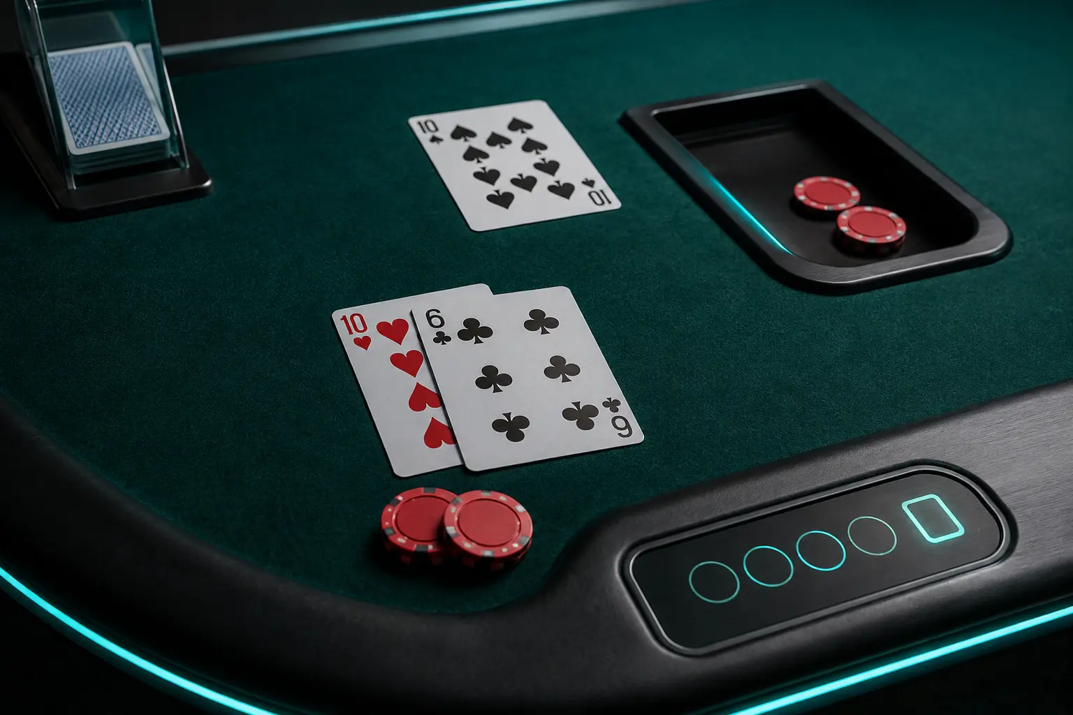Blackjack hand of 16 with half the wager returned after surrender