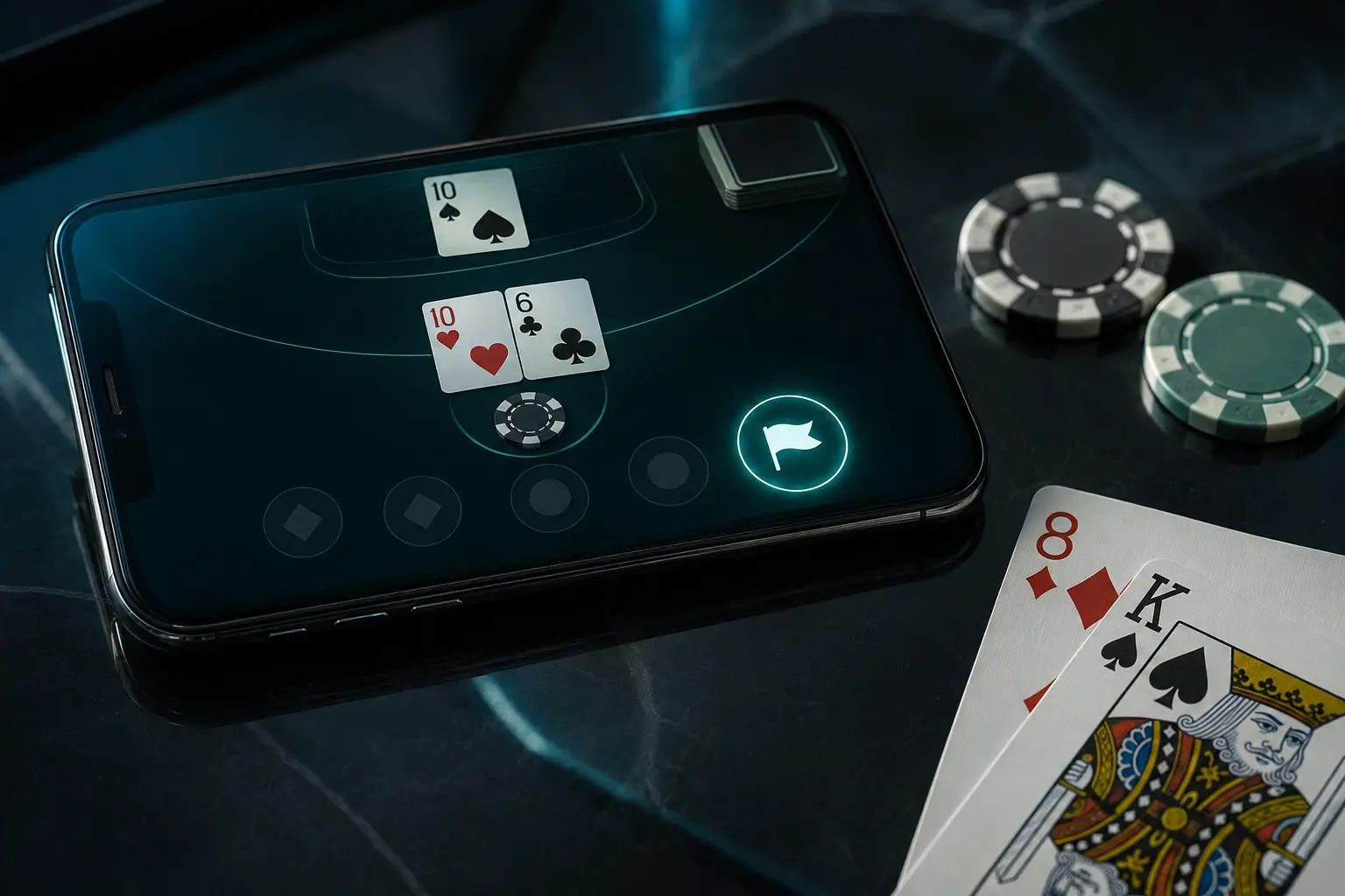 Online blackjack interface showing a surrender option for a hard 16