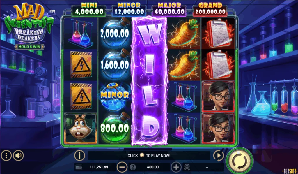 How to Play Mad Scientist: Breaking Beakers – Hold & Win Slot for Real Money