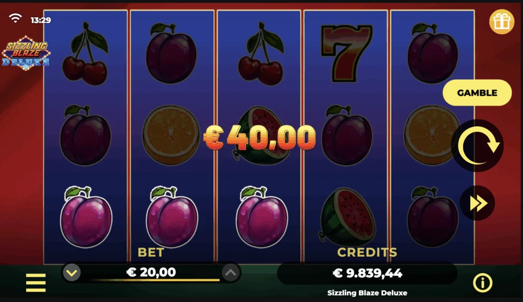 20 Super Blaze Deluxe Slot slot features and rtp