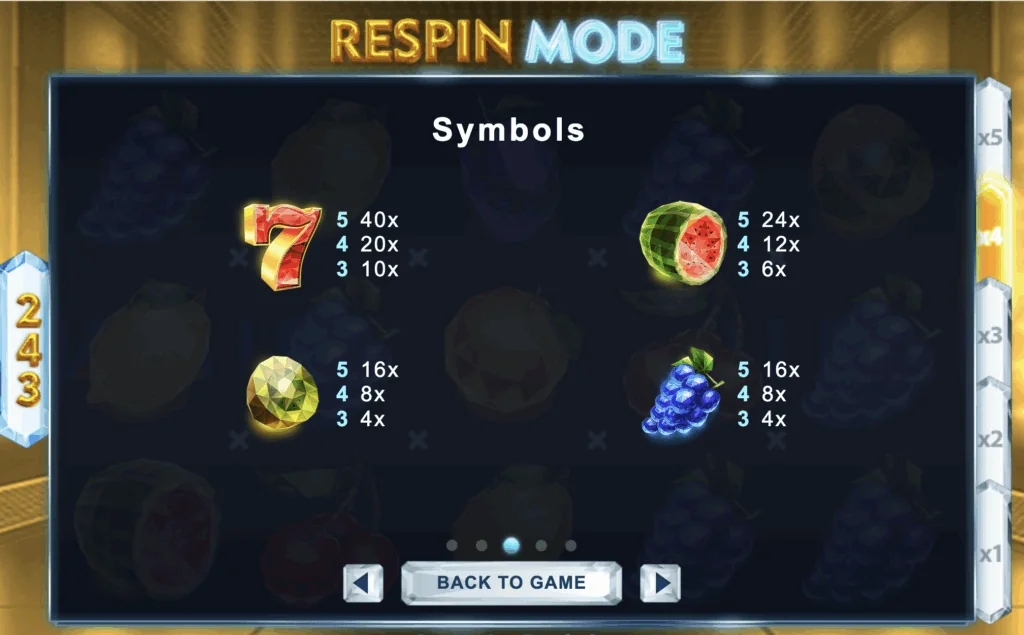 how to play 243 Crystal Fruits Deluxe slot game