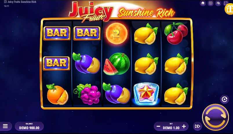 Juicy Fruits Sunshine Rich demo gameplay