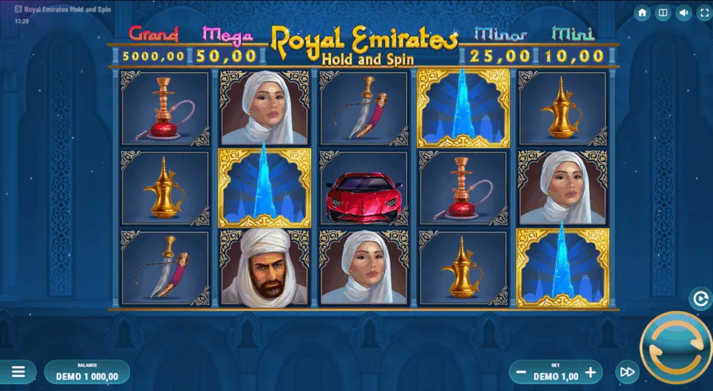Royal Emirates Hold and Spin demo gameplay