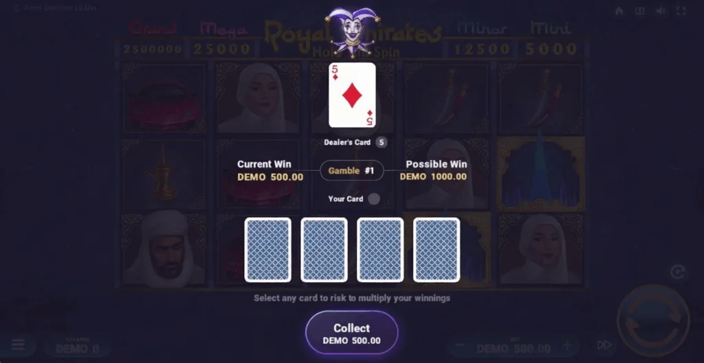 Royal Emirates Hold and Spin slot features and rtp