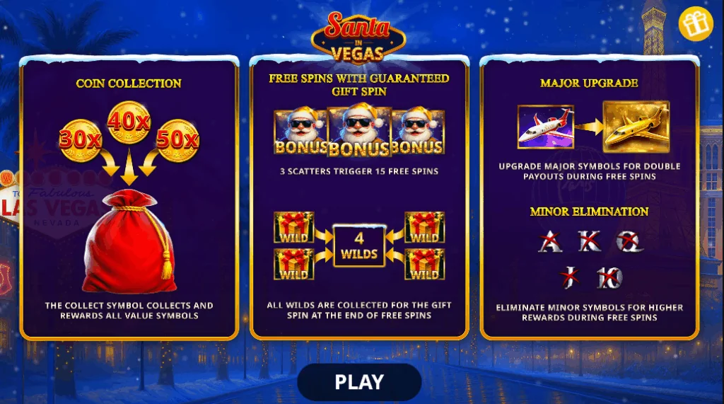 Santa In Vegas slot game screenshot