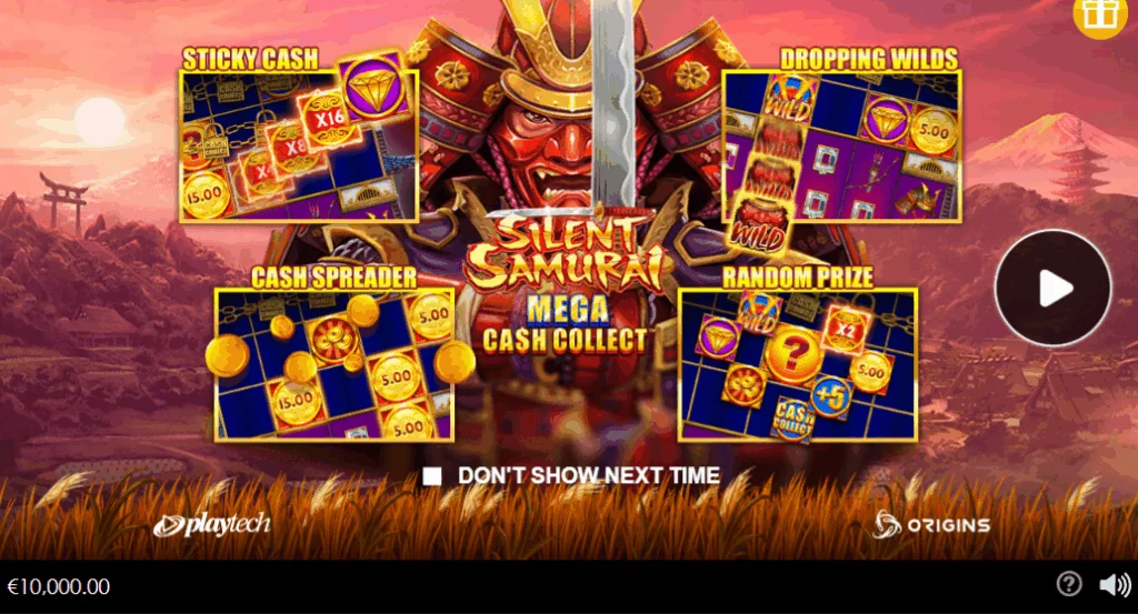 Silent Samurai: Mega Cash Collect slot game screenshot