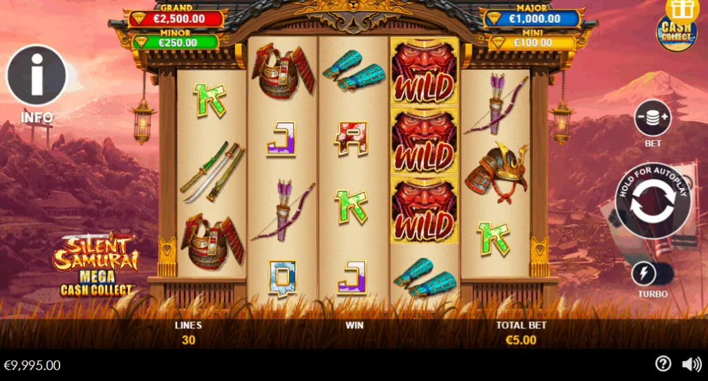 how to play Silent Samurai: Mega Cash Collect slot game