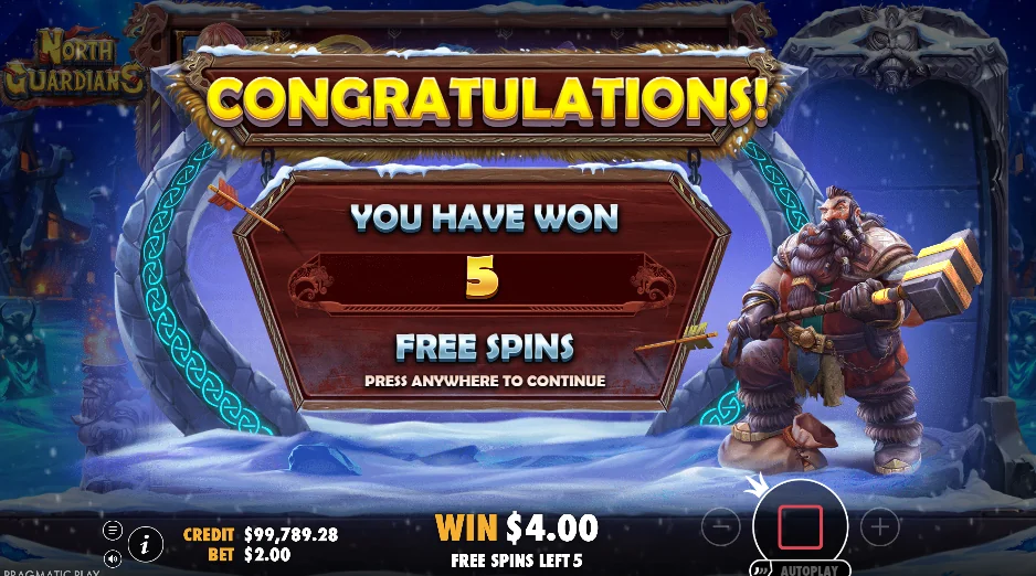 North Guardians slot features and rtp
