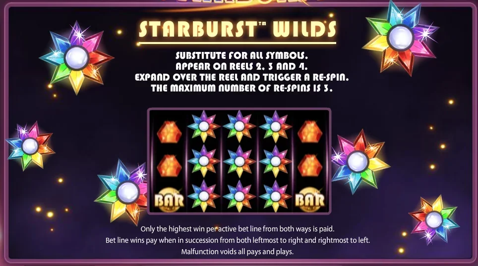 Starburst slot game screenshot