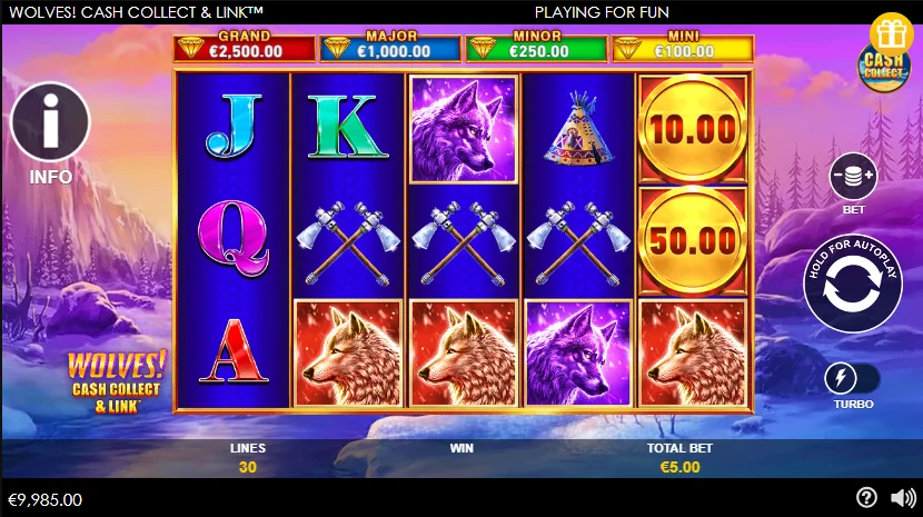 how to play Wolves! Cash Collect slot game