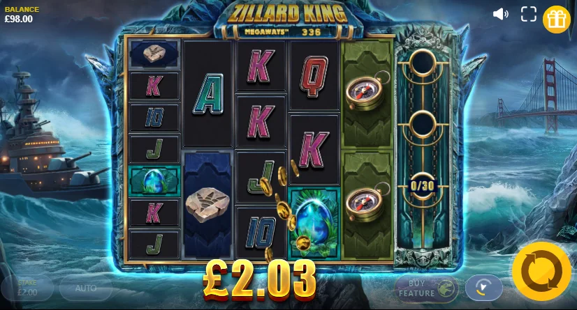 Zillard King Megaways slot game screenshot