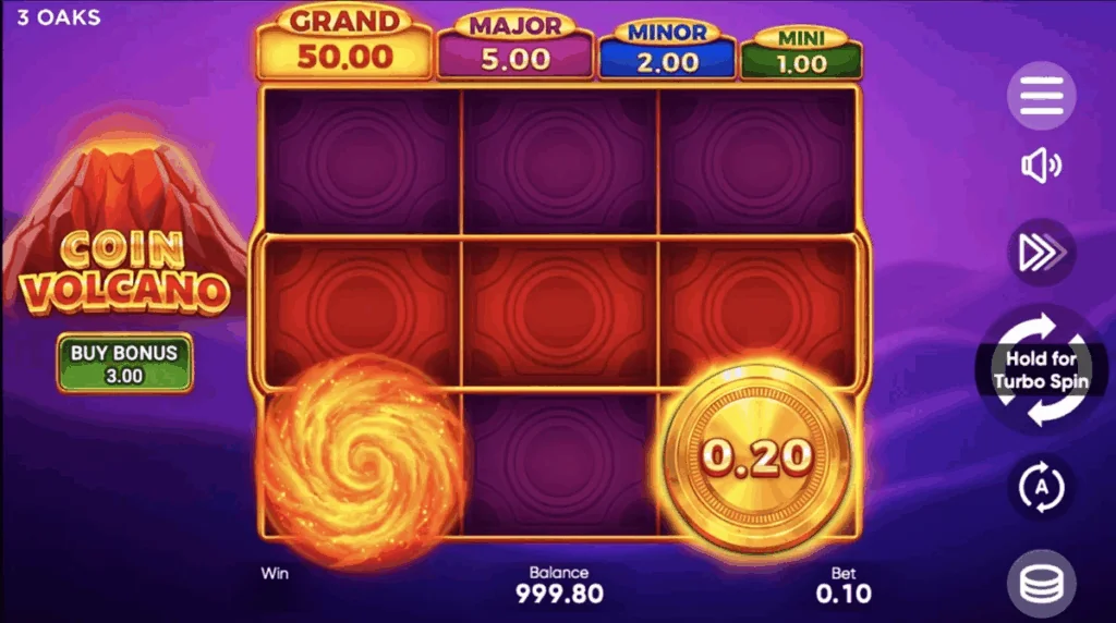 Coin Volcano slot game screenshot