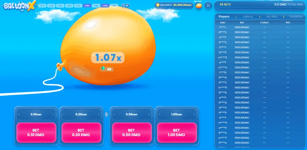 BalloonX slot game screenshot