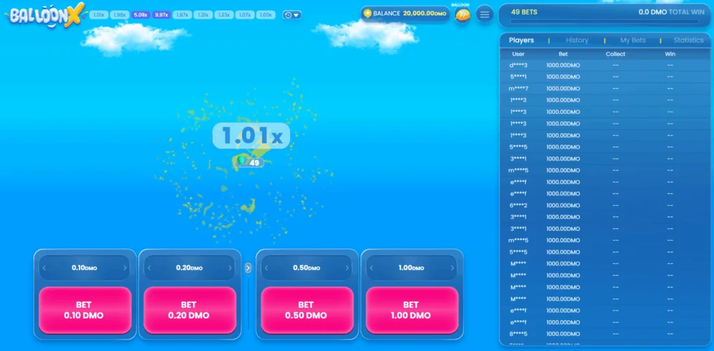 BalloonX slot features and rtp