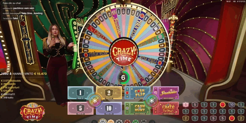 Crazy Time Live Game Show slot game screenshot