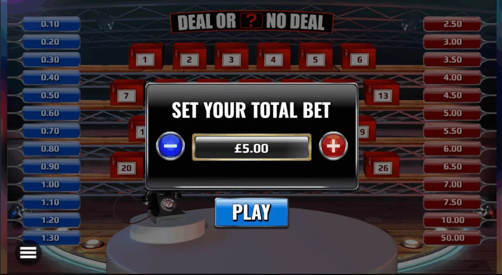 Deal or No Deal demo gameplay