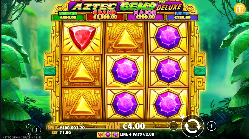 Aztec Gems Deluxe slot game screenshot