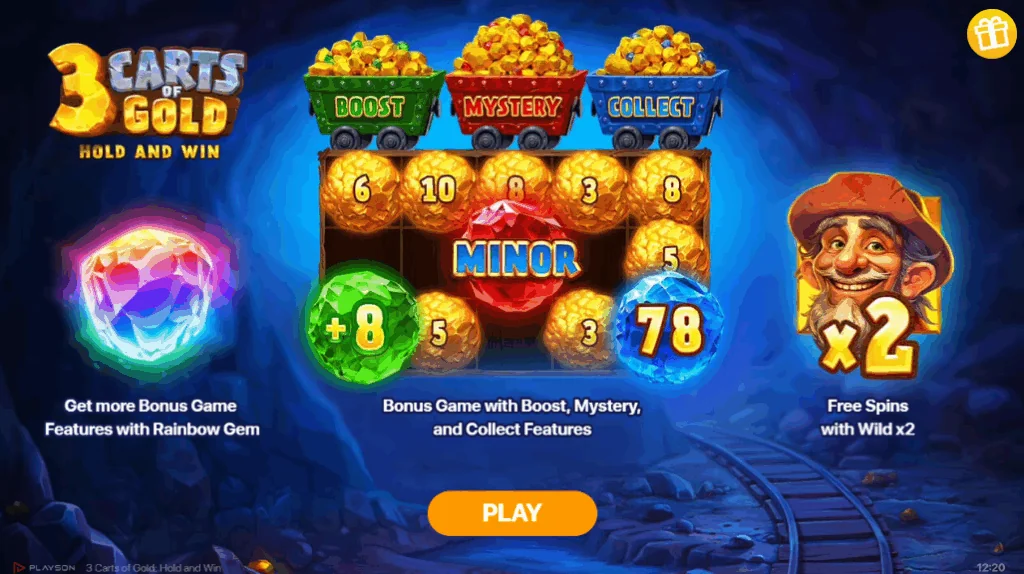 3 Carts of Gold: Hold and Win slot features and rtp