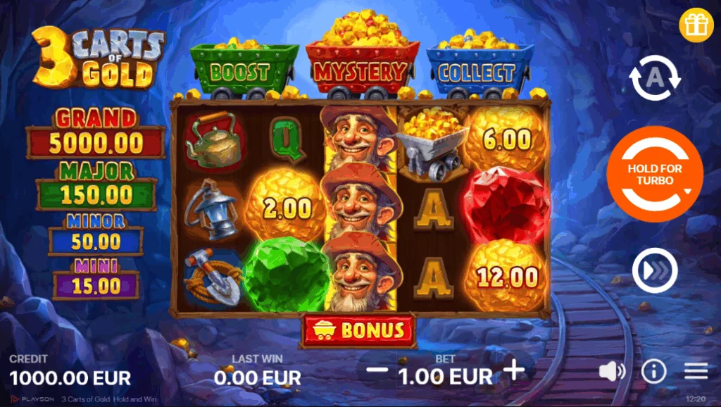 3 Carts of Gold: Hold and Win demo gameplay