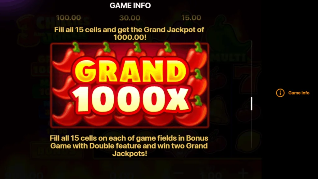 3 Chillies & Joker: Hold and Win slot features and rtp
