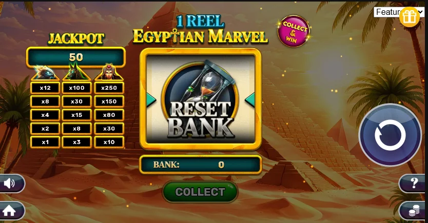 1 Reel slot features and rtp