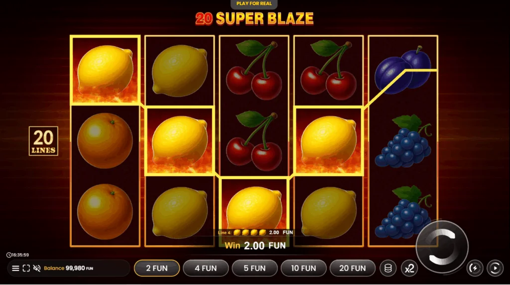 20 Super Blaze Deluxe demo gameplay