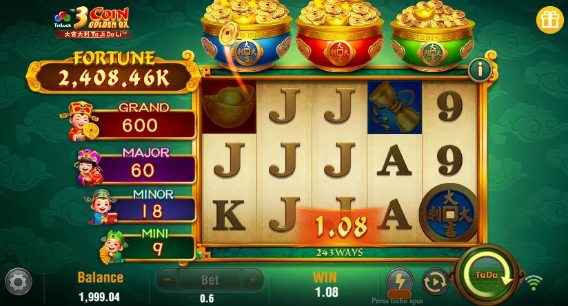 3 Coin Golden Ox demo gameplay