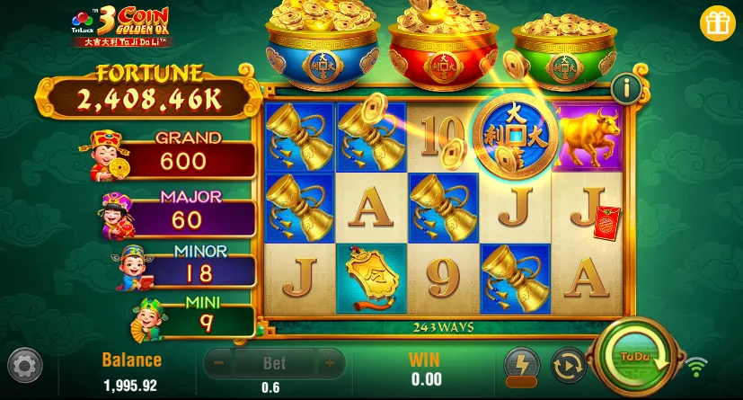 3 Coin Golden Ox slot features and rtp