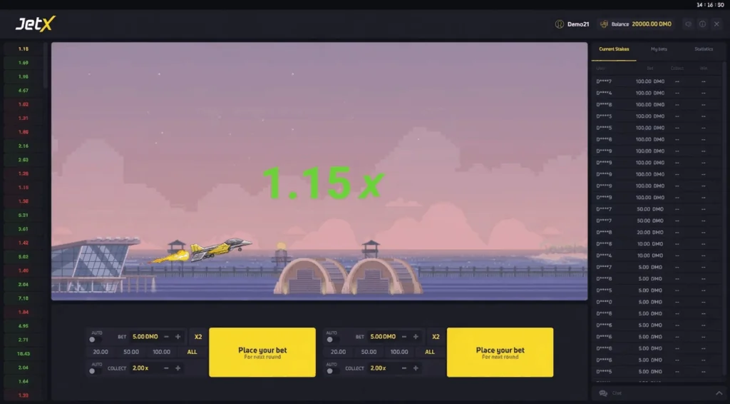 JetX Crash Game slot game screenshot