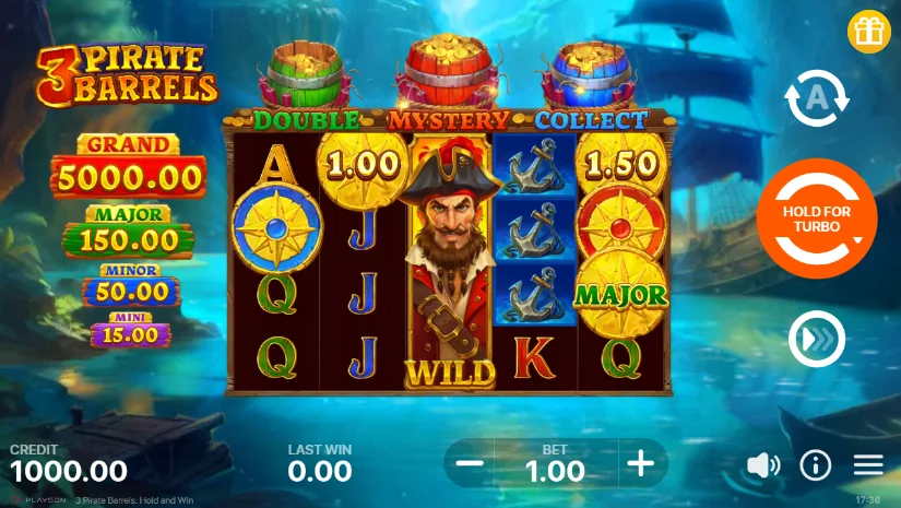 3 Pirate Barrels slot game screenshot