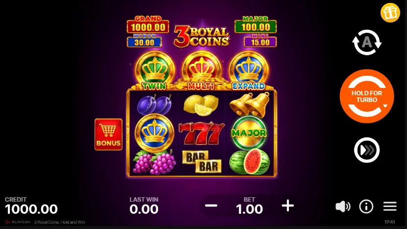 3 Royal Coins slot game screenshot